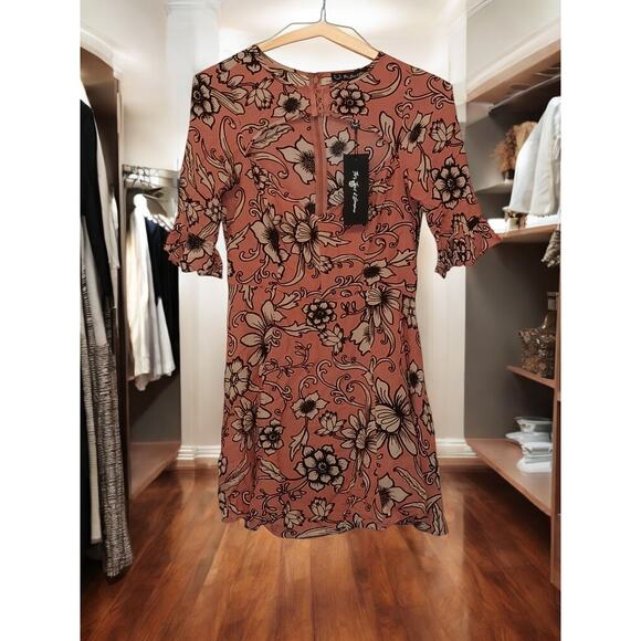 (50% OFF) NWT For Love & Lemons Ayla Laced Up Dress in Pink Print S MSRP $250 - Picture 6 of 8